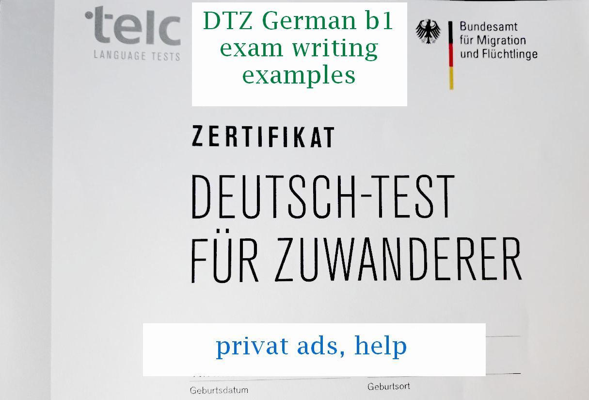 German test b1 writing examples