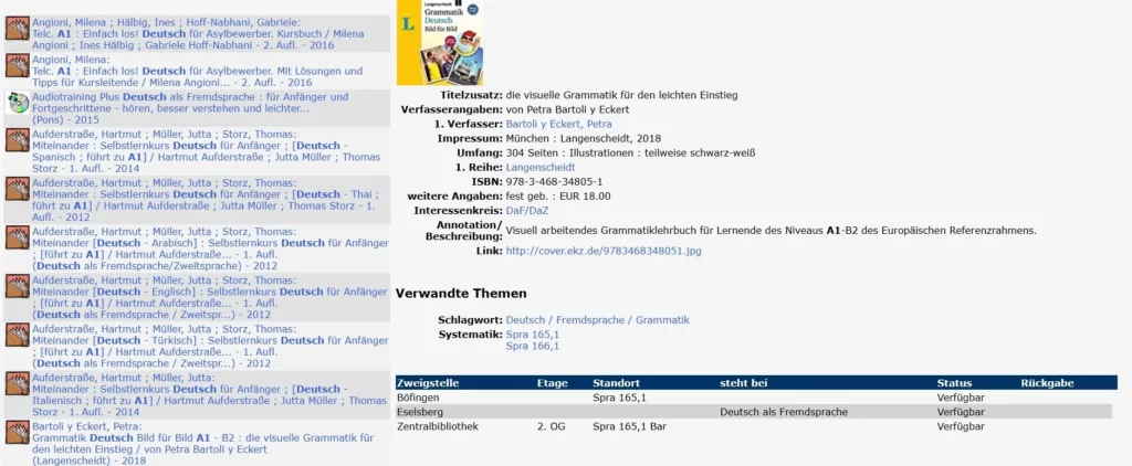 Library catalog in Germany